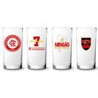 Conjunto 4 Copos Vidro Long Drink Flamengo Mengao Licenciado