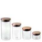 Conjunto 4 Potes Hermeticos Vidro Borosilicato Tampa Cobre - Mimo Style