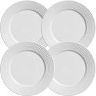 Conjunto 4 Pratos Raso Cerâmico Olimpia Branco Ø26cm Porto Brasil