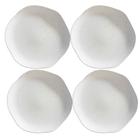 Conjunto 4 Pratos Sobremesa Cerâmica 20Cm Orion Branco