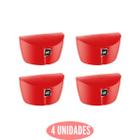 Conjunto 4 Saleiros Vermelho 500ml Alta Qualidade Gourmet