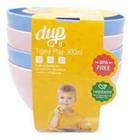 Conjunto 4 Tigelas DUP Play Kids 300ml Coloridas Plástico BPA Free Sobremesas Freezer Micro-on
