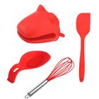 Conjunto 4 Utensílios de Silicone para Cozinha Vermelho - CLINK