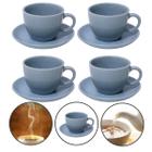 Conjunto 4 Xícaras Café/Chá com Pires Cerâmica 210ml Premium