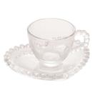Conjunto 4 Xícaras Café Cristal C/Píres Coração Pearl 85ml Rojemac