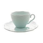 Conjunto 4 Xícaras Café Porcelana com Pires Butterfly Azul 120ml - Bon Gourmet