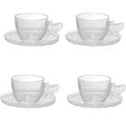 Conjunto 4 Xícaras de Chá com Pires Bee Rainbow  200ml JGCH077 - Hauskraft