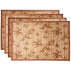 Conjunto 4Pçs Jogo Americano 45X30 Sousplat Bambu Floral Cru