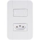 Conjunto 4x2 com 1 Interruptor Paralelo 10 A 250V e 1 Tomada 2P+T 10A 250 V Tramontina Tablet Branco