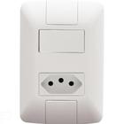 Conjunto 4x2 Com 1 Interruptor Paralelo 6 A 250 V E 1 Tomada 2p+t 10 A 250 V Aria Branco