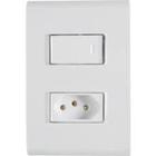Conjunto 4x2 Com 1 Interruptor Simples 10 A 250 V E 1 Tomada 2p+T 10 A 250 V Tramontina Liz Branco