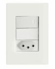 Conjunto 4x2 com 1 Interruptor Simples 10 A 250 V e 1 Tomada 2P+T 20 A 250 V Tramontina Giz Branco