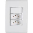 Conjunto 4x2 com 1 Interruptor Simples 10 A 250 V e 2 Tomadas 2P+T 10 A 250 V Tramontina Liz Branco
