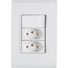 Conjunto 4x2 com 1 Interruptor Simples 10 A 250 V e 2 Tomadas 2P+T 20 A 250 V Tramontina Liz Branco