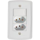 Conjunto 4x2 com 1 Interruptor Simples 10 A 250 V e 2 Tomadas 2P+T 20 A 250 V Tramontina Lux2 Branco