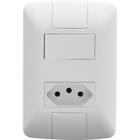 Conjunto 4x2 com 1 Interruptor Simples 6 A 250 V e 1 Tomada 2P+T 10 A 250 V Tramontina Aria Branco