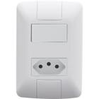 Conjunto 4x2 com 1 Interruptor Simples 6 A 250 V e 1 Tomada 2P+T 10 A 250 V Tramontina Aria Branco