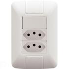 Conjunto 4x2 Com 1 Interruptor Simples 6 A 250 V E 2 Tomadas 2p+t 20 A 250 V Aria Branco