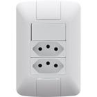 Conjunto 4x2 com 1 Interruptor Simples 6 A 250 V e 2 Tomadas 2P+T 20 A 250 V Tramontina Aria Branco