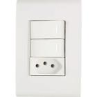 Conjunto 4x2 Com 2 Interruptores Simples 10 A 250 V E 1 Tomada 2p+t 10 A 250 V Liz Branco