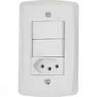 Conjunto 4x2 Com 2 Interruptores Simples 10 A 250 V E 1 Tomada 2p+t 10 A 250 V Lux2 Branc