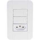 Conjunto 4x2 com 2 Interruptores Simples 10 A 250 V e 1 Tomada 2P+T 10 A 250 V Tramontina Tablet Branco