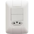 Conjunto 4x2 Com 2 Interruptores Simples 6 A 250 V E 1 Tomada 2p+t 10 A 250 V Aria Branco