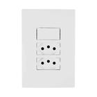 Conjunto 4x2 Tomada Dupla 10A Bivolt E Interruptor Simples 10A I9 Ilumi