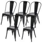 Conjunto 5 Cadeiras Tolix Iron - Design - Preta