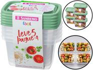 Conjunto 5 Potes 580ml Com Tampa Hermética Para Alimentos Freezer Geladeira Organização Marmitas Multiuso