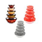 Conjunto 5 Potes de Vidro Com Tampa - Sortido