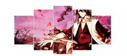 Conjunto 5 Quadros Anime Bleach Rukia"