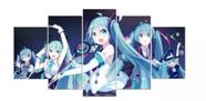 Conjunto 5 Quadros Anime Tributo Hatsune Miku"