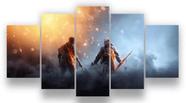 Conjunto 5 Quadros Decorativos battlefield1"