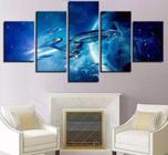 Conjunto 5 Quadros Decorativos nave star treck