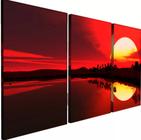 Conjunto 5 Quadros Decorativos Por Do Sol Praia Tropical"