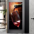 Conjunto 5 Quadros Decorativos Vinho Bebida"