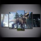 Conjunto 5 Quadros Dinossauro Tiranosauro Rex"