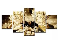 Conjunto 5 Quadros Dragon Ball Goku E Vegeta"