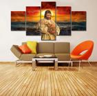 Conjunto 5 Quadros Jesus E O Cordeiro"