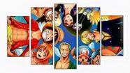 Conjunto 5 Quadros One Piece Anime Desenhos"