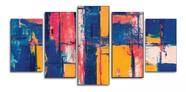 Conjunto 5 Quadros Pintura Moderno Abstrato"