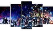 Conjunto 5 Quadros Vingadores Avengers Marvel "