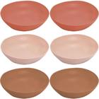 Conjunto 6 Bowls Bambu Orgânico Lyor 300ml Tigelas Plásticas 15x5cm Coloridas
