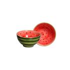 Conjunto 6 Bowls Cerâmica Fruta Melancia Vermelho 13cm - Scalla