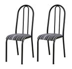 Conjunto 6 Cadeiras América 056 Cromo Preto - Artefamol