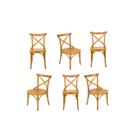 Conjunto 6 Cadeiras X Texas Tauarí Maciça Nozes - Gamma Móveis