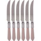 Conjunto 6 facas de mesa mother pearl rosa