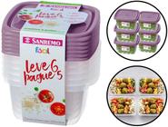 Conjunto 6 Potes Plásticos 800ml Para Alimentos Tampa Hermética Freezer Marmita Geladeira Multiuso