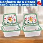 Conjunto 6 Potes Plásticos Mantimento Freezer Jaguar PMG